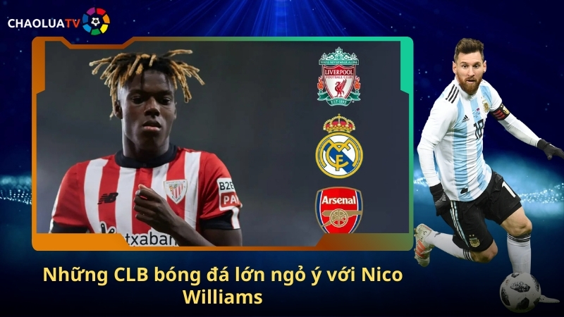 Những CLB bóng đá lớn ngỏ ý với Nico Williams